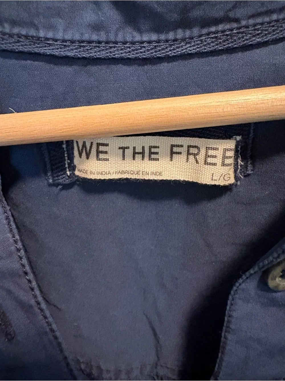 We The Free Navy Button-Front Shirt Jacket - Picture 3 of 4